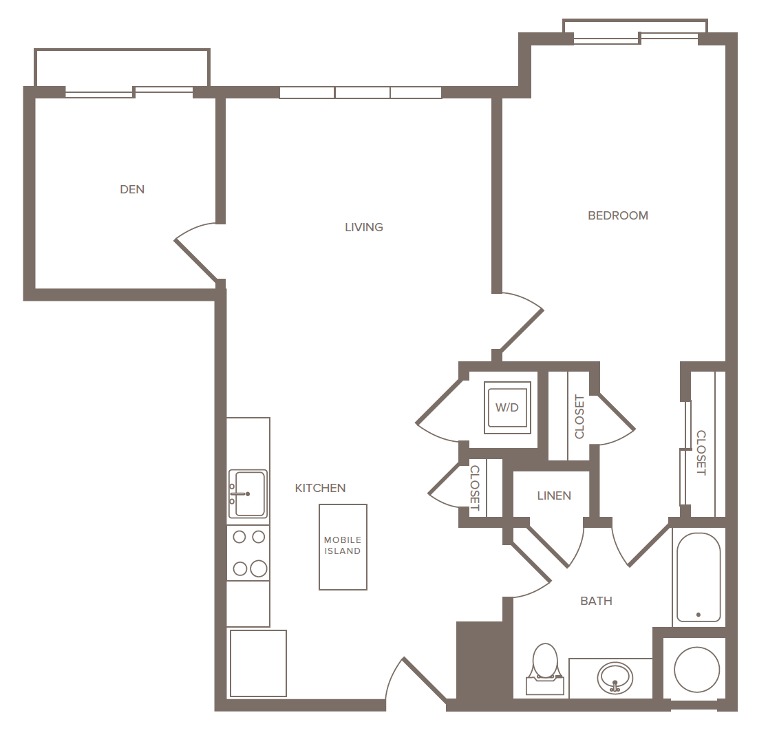 Floorplan for Apartment #1225, 1 bedroom unit at Halstead Parsippany